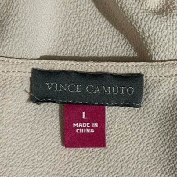 Vince Camuto Tiered Ruffle Sleeve Blouse Size L | Neutral Peachy Beige - Picture 8 of 11